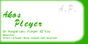 akos pleyer business card